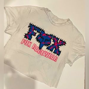 Cropped fox racing tee